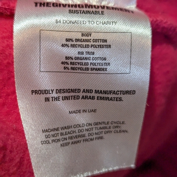 The Giving Movement Wide Colorbloock 31.5" Organic Fleece Jogger Fuschia Pink - Picture 5 of 7